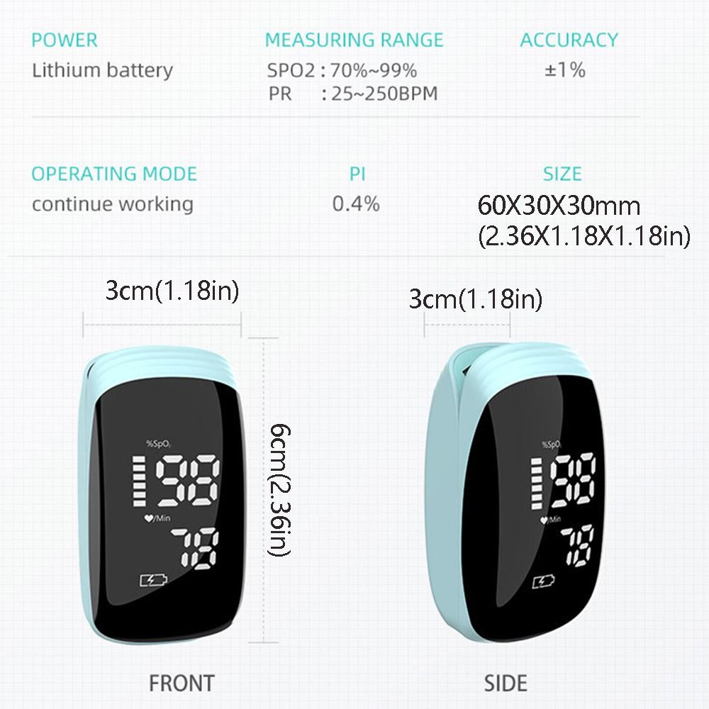Oxygen Blood Saturation Blood Oxygen Meter Wireless Fingertip Oximeter  Portable Monitoring