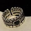 Sweet and Cool Style Ring Female, Love Hollow Heart Shape Old Feeling, Lolita Niche Model