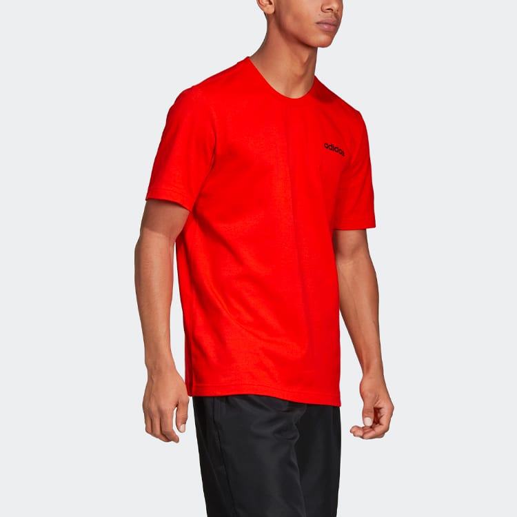 adidas D4T T Shirts Men's Red Crew Neck Moderate Straight Fit DU0385