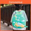 Cartoon Kids Backpack Preschool Breathable Fabric Color Block Design Girls Boys