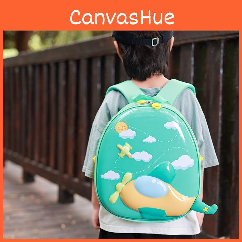Cartoon Kids Backpack Preschool Breathable Fabric Color Block Design Girls Boys