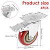 4Pcs 4 Inch/3inch Caster Wheel Heavy Universal 360° Swivel Silent Brake Wheels Caster Furniture Wear Platform Trolley Household