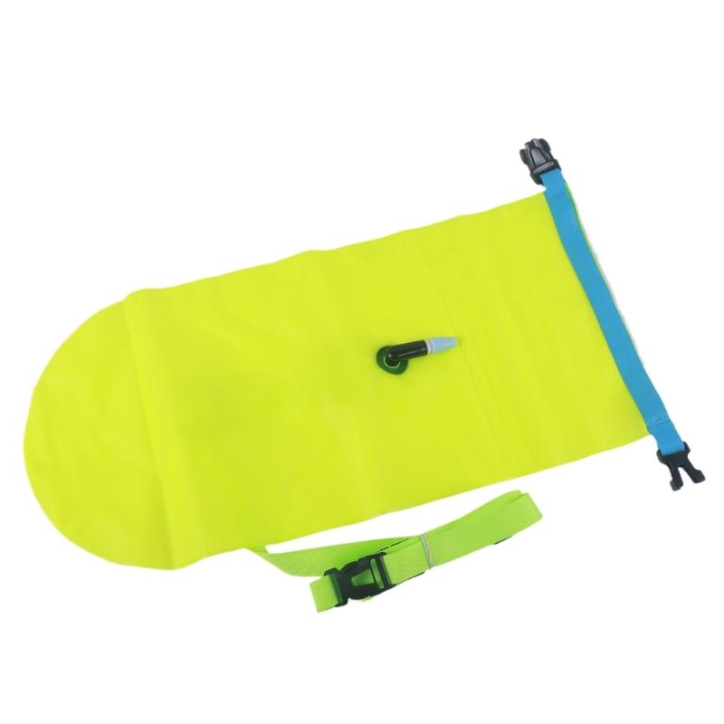 Swim Safety Tow Float Dry Bag, Inflatable PVC Float with Adjustable Waist Belt