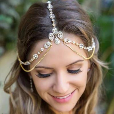 Drop Elegant For Women Wedding Forehead Ornaments Bohemian Wedding Headdress Bride Forehead Chain