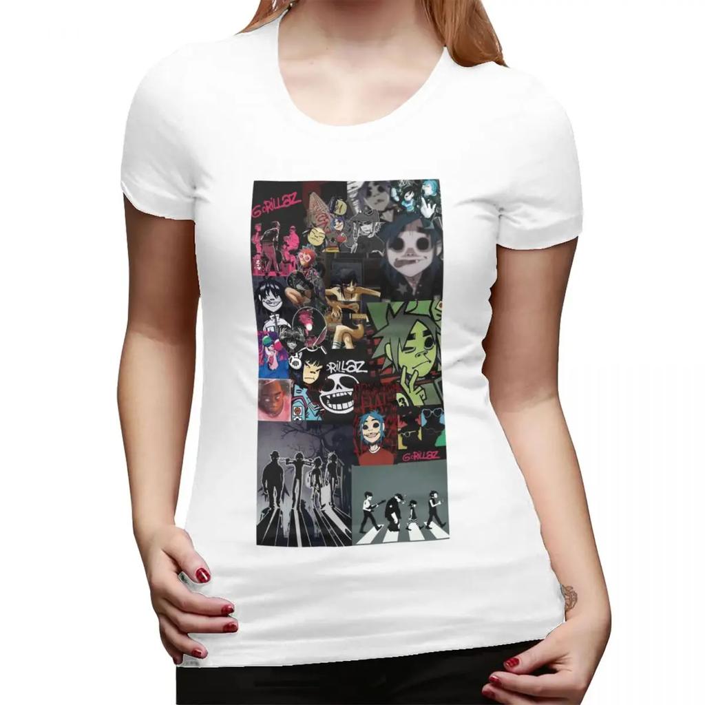Music Band Gorillaz TShirt for Women ONeck Streetwear T Shirts Womens Tees Short Summer Clothes Tops