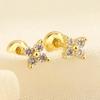 2 Paires Boucles d'Oreilles Créoles Petites Câlins en Acier Inoxydable Pour Femmes Petit Pendentif Cristal Zirconium Boucles d'Oreilles Cartilage Bijoux Piercing
