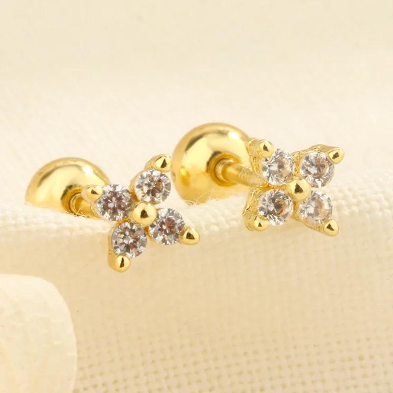 2 Paires Boucles d'Oreilles Créoles Petites Câlins en Acier Inoxydable Pour Femmes Petit Pendentif Cristal Zirconium Boucles d'Oreilles Cartilage Bijoux Piercing