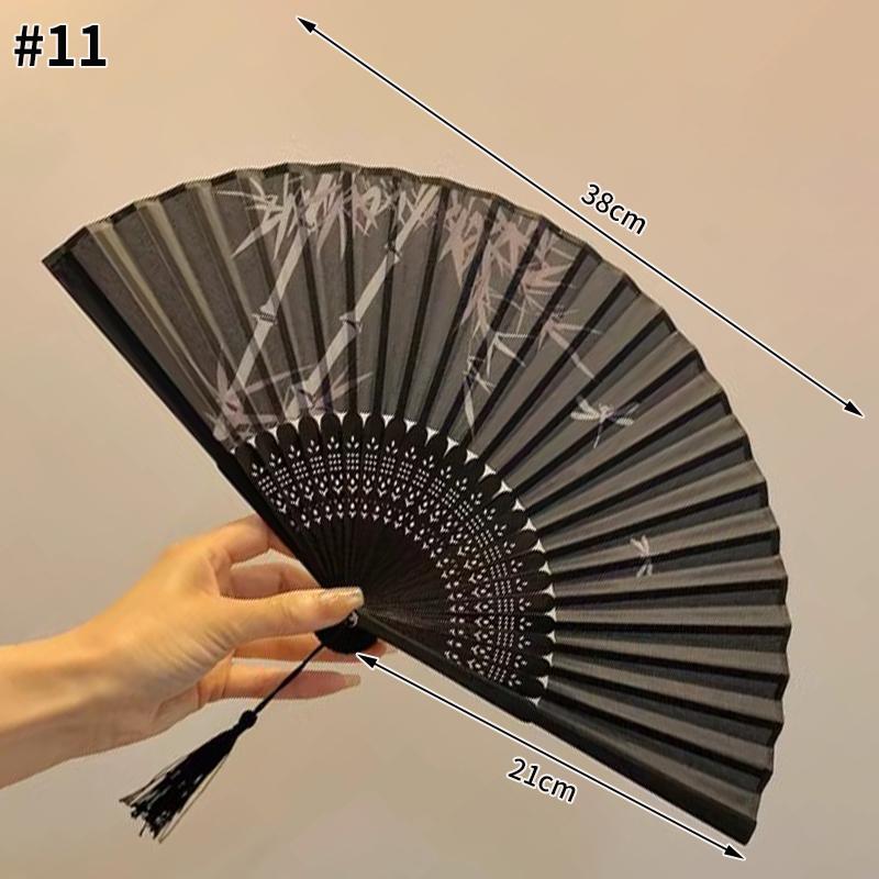 Decorative Sequin Fan Embroidery Fan Chinese Style Folding Fan Peacock Fans Sequin Dance Fan Hand Heldfan Performance Props