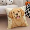 Golden Retriever Cushion Cover Linen Pillow Case Soft Breathable Protective Couch Room Decoration