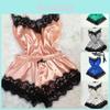 Luxurious Women Lingerie Silk Lace Robe Dress Babydoll Nightdress Sleepwear Set