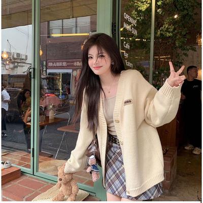 Women's Sweater Cardigan, Women's Autumn and Winter New Pure Desire Style, Niche Sweet and Spicy Knitted Sweater, Top Coat