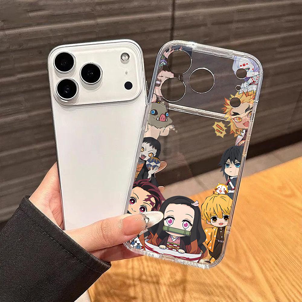Cute D-Demons S-Slayers Phone Case for iPhone 17 Air 16 15 14 Plus 13 12 11 Pro Max X Xs XR 8 e Soft TPU Transparent Cover