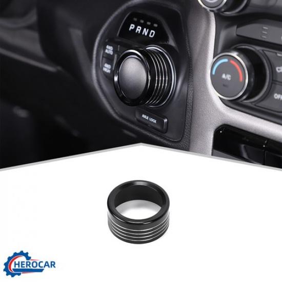 Gear Shift Switch Knob Cover Trim Ring For Dodge RAM 1500 Black Aluminum Alloy