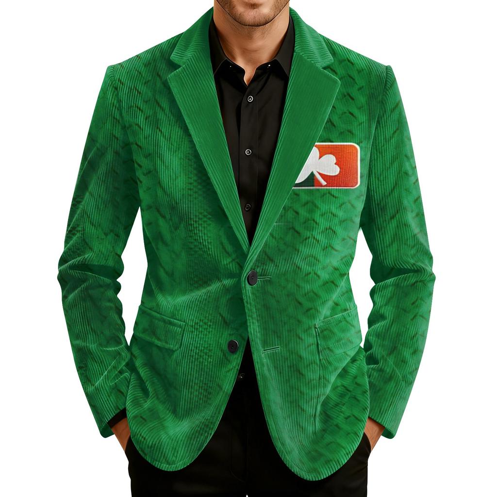 Herren Druck Kord Warm Taschen Anzugjacke Cardigan Herren Freizeitanzug