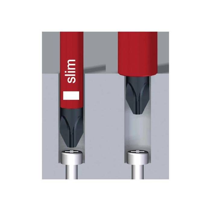 Wiha VDE Lots de lames de rechange 6 pièces vis à fente, plus/moins, vis Pozidriv