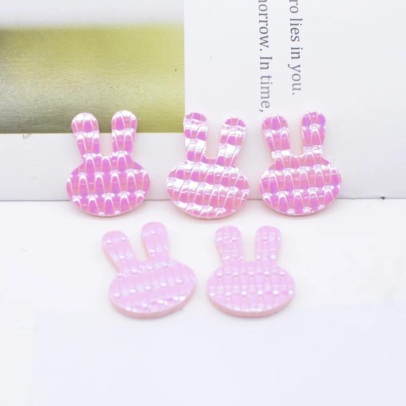 

50Pcs 18*22mm PU Leather Rabbit Applique for Hat Clothes Sewing Patches DIY Baby Headwear BB Clips Bow Decor Accessories рожевий