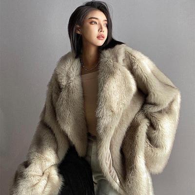 Winter Lose Beiläufige Dicke Warme Weiche Haarigen Faux Pelz Mantel Frauen Luxus Pelzigen Flauschigen Jacke Koreanische Mode