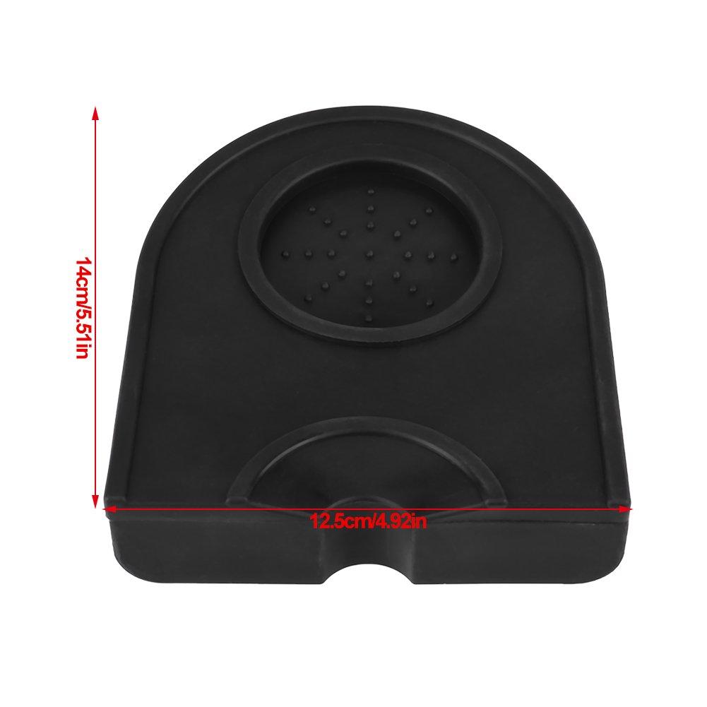 Akozon Coffee Tamper, Espresso Corner Tamping Mat, Thick, Anti-Skid Wear, Compact, Portable, for Home and Office Use (Black)