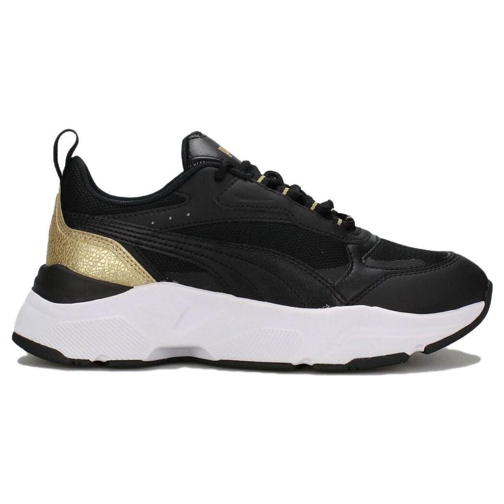 Puma Cassia Distressed - Black Team Gold Women Sneakers 387645-01