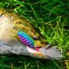 Lure Bait Long Throw Flat Vibrant Colorful Metal VIB Fake Bait Blood Slot Hook White Stripe Perch Horse Mouth Sequin Set