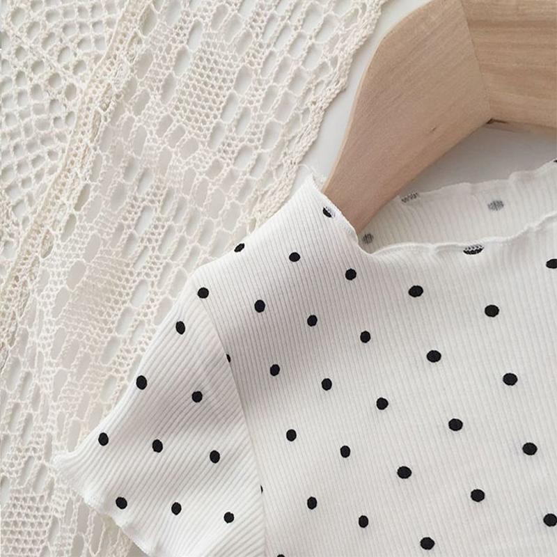 Baby Pyžamo Letní Tenký Oblek Puntíkaté Dívčí Dvoudílný Domácí Servis Dětský Oblek s klimatizací Dívčí