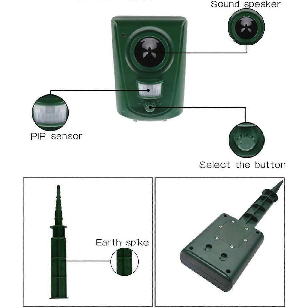 Cat Repellent,Waterproof Animal Cat Repeller with Ground Spike,Ultrasonic Animal Repeller Cat Repeller for Rats, Pests, Cats, Dogs, Foxes and other Ro