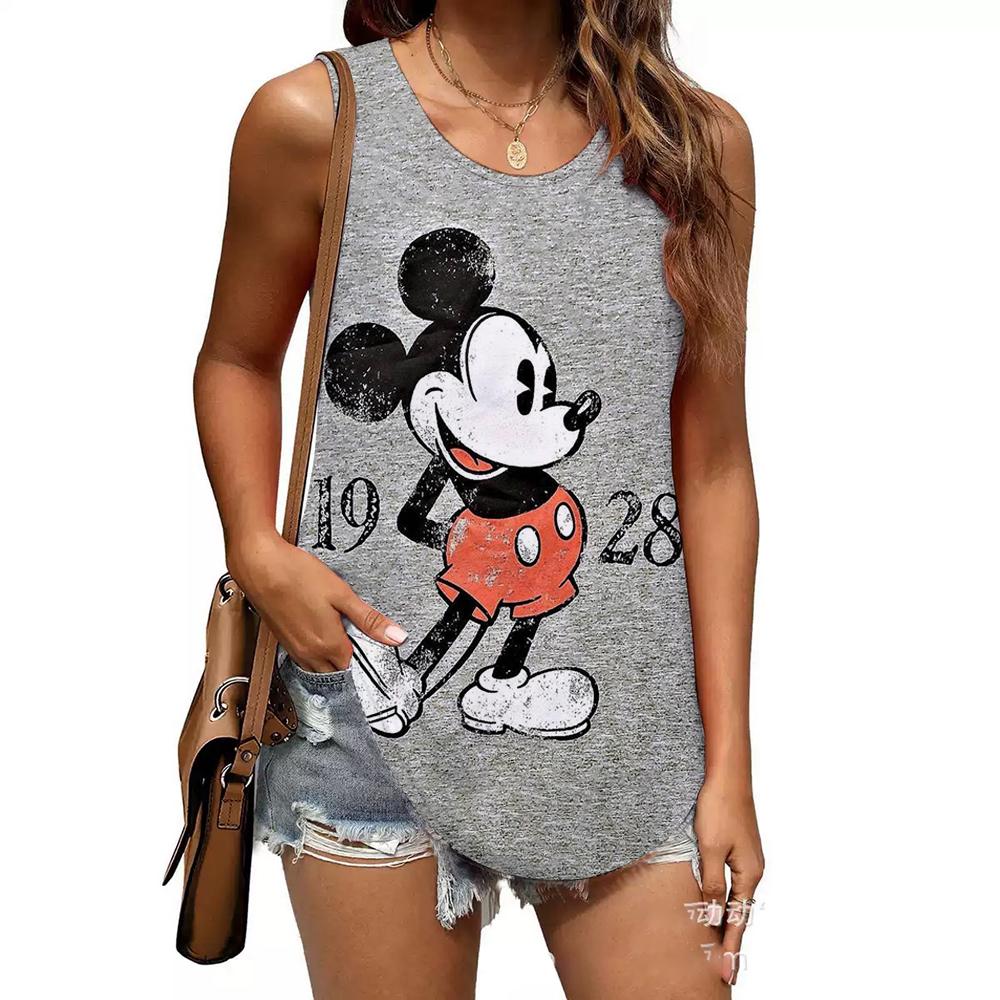 Fashion Printed Top Casual Loose Sleeveless T-Shirts Women’s