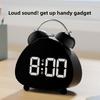 LED Electronic Display LED Clock Mechanical Ringing Vintage Electronic Clock Super Loud Sound Plastic Smart Alarm Clock