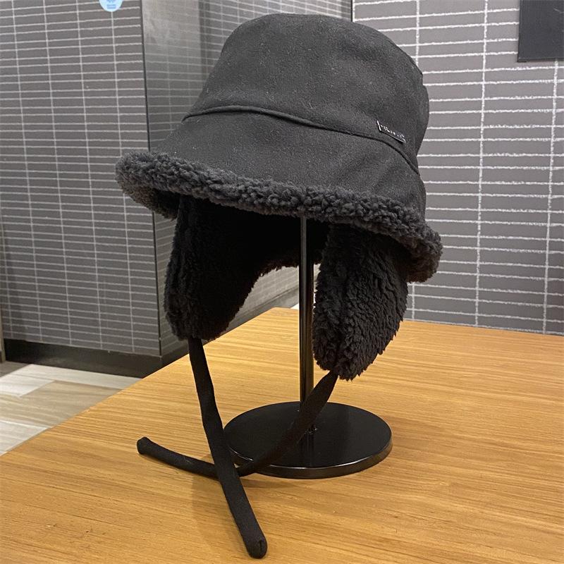 Зимние шапки женские новые двусторонние шапки-рыбаки шапки для тепла ушей модные панамы ветрозащитные морозостойкие 56-58cm