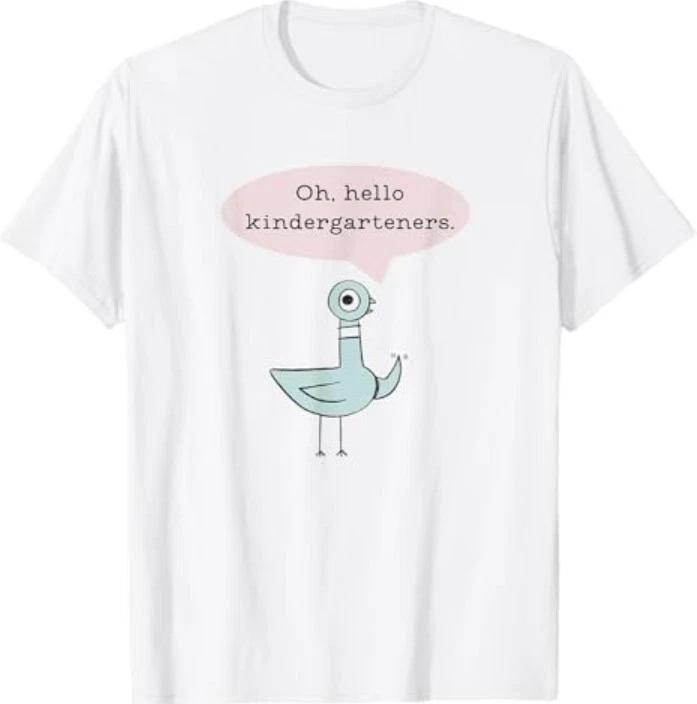 Oh, Hello Kindergarteners Cute Pigeon Kindergarten Teacher T-Shirt L