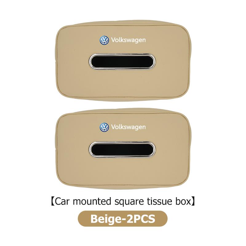 For Volkswagen VW Car Leather Tissue Box Square Vehicle Seat Back Tissue Holder Scirocco Passat Polo B5 B6 B7 CC Tiguan Sharan zh5