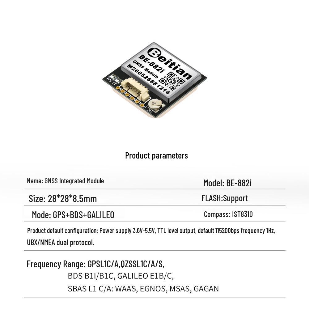 North Sky 90s GPS Module with Compass for Fixed-Wing FPV Racing Drones, GNSS Beidou with F4F7 Flight Controller