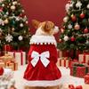 Pet Dog Cat Christmas Dress Skirt Outfit Holiday Costume Red Bow Tree Design Unisex Winter Seasonal Apparel
