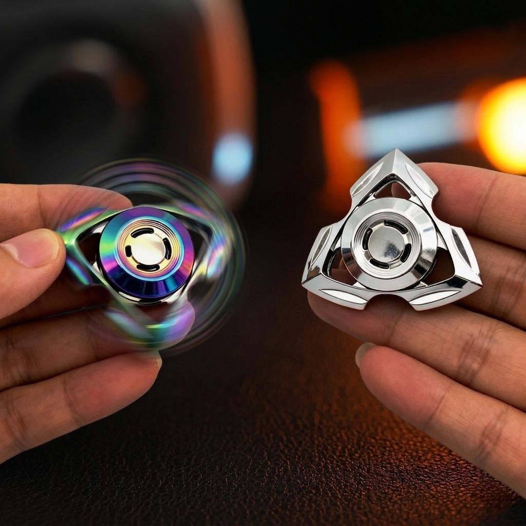 Tri Fidget Spinner Metal Hand Spinner with Steel Self-Lubricating Bearing Low Noise High Speed Focus Toy