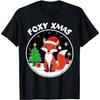 Christmas Fox Christmas Tree Snow Stars Cute T-Shirt