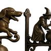 Campanello Metallo Retro Benvenuti Negozianti Strega Dachshund Campanello Esterno Appendibile Suoneria Manuale Campanello Decorativo Per Cortile Giardino