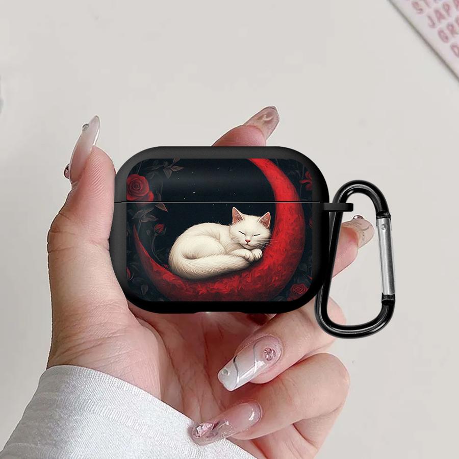 Earphone Cases Cover Case For Airpods Pro 2 4 3 Pro2 1 Pro3 White Kitten And Red Rose Airpods 3
