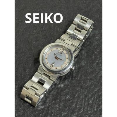 Used SEIKO Watch Shell Dial Solar Battery Ladies