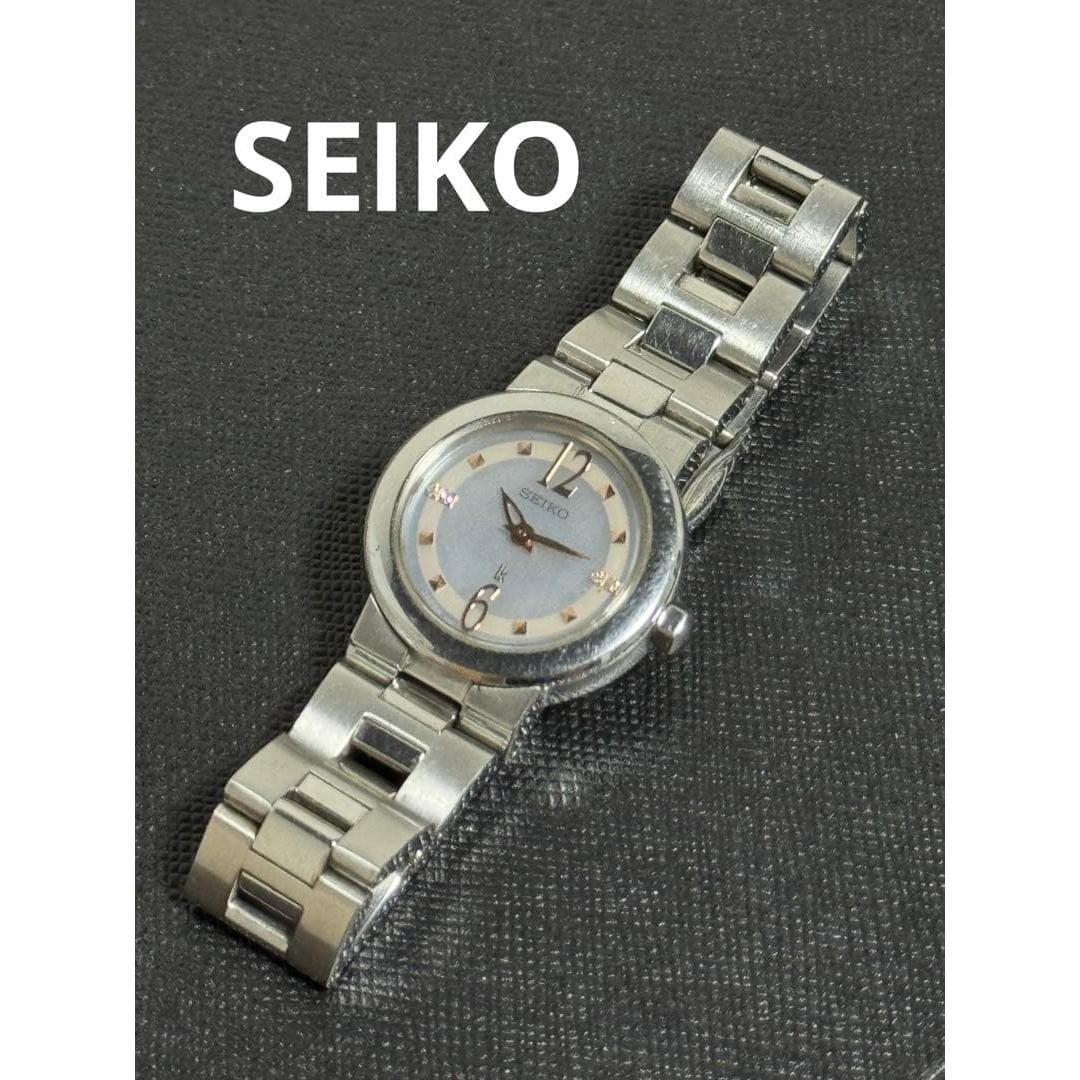 Used SEIKO Watch Shell Dial Solar Battery Ladies