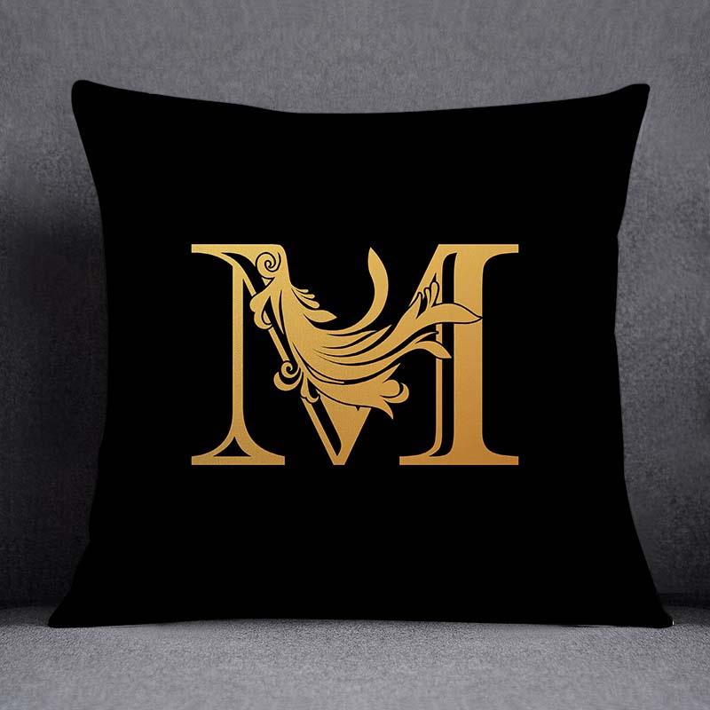 

Декоративная наволочка с узором «Золотой алфавит» от Tyrant, квадратная наволочка, украшение для домашнего офиса 50x50cm