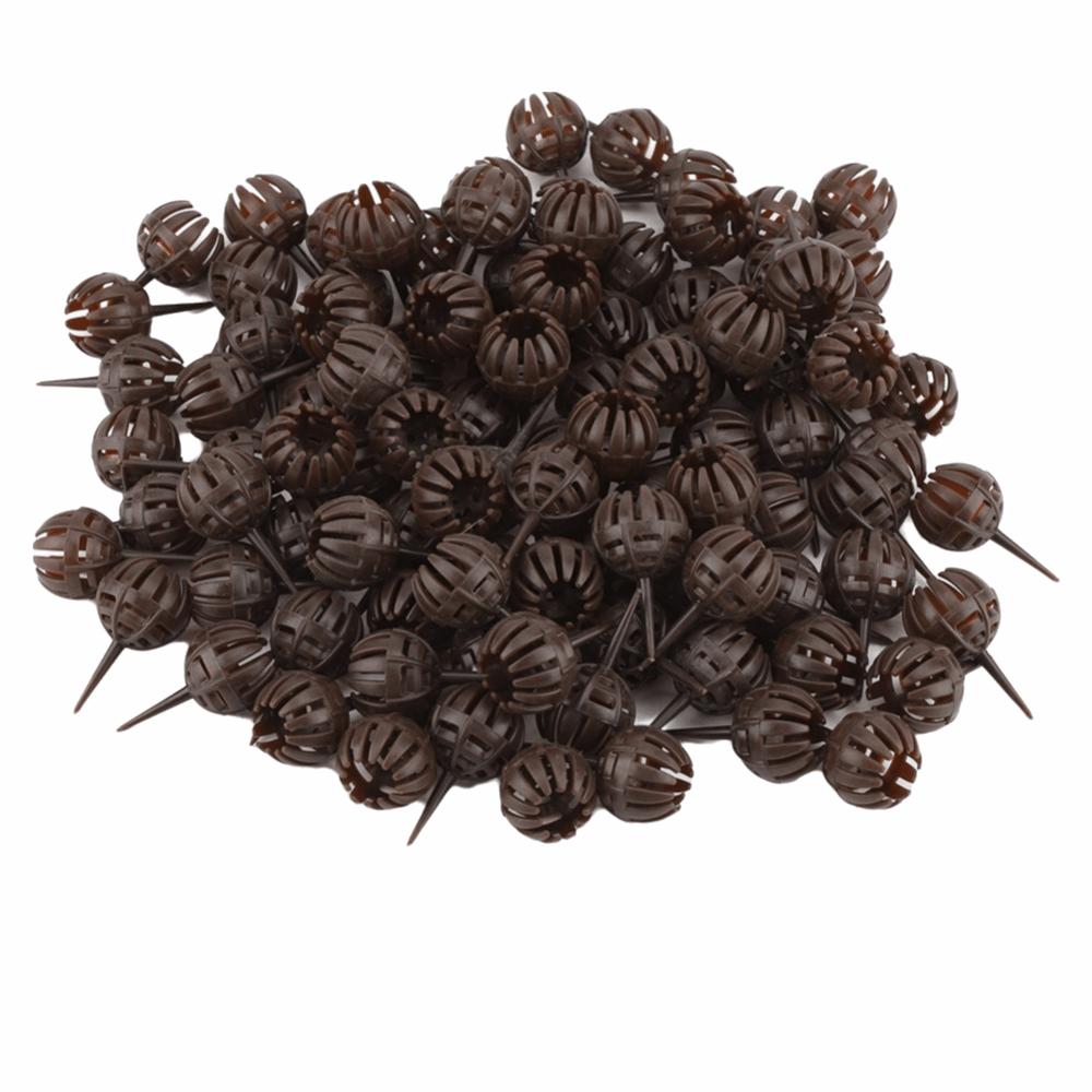 100PCS Spherical Shape Fertilizer Basket Box Brown Plastic Fertilizer Basket