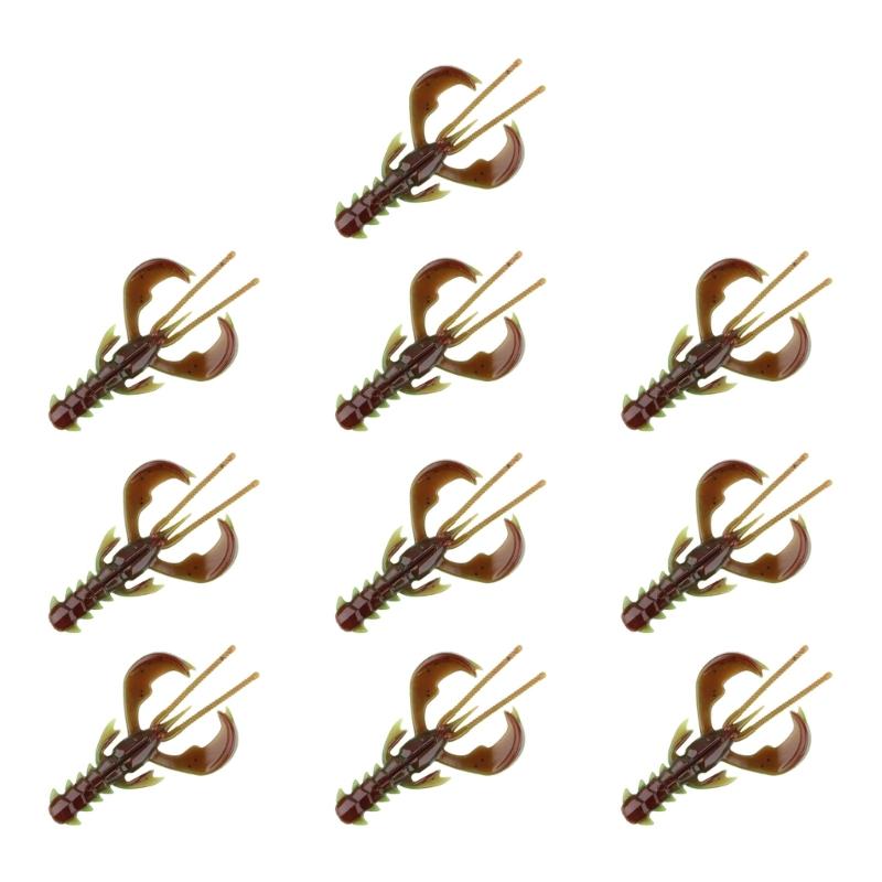 10Pcs/pack Simulation Prawns Shrimp Fishing Tackle Lures Baits Soft Crawfish Soft Shrimp Lures Baits Soft Lures Worms