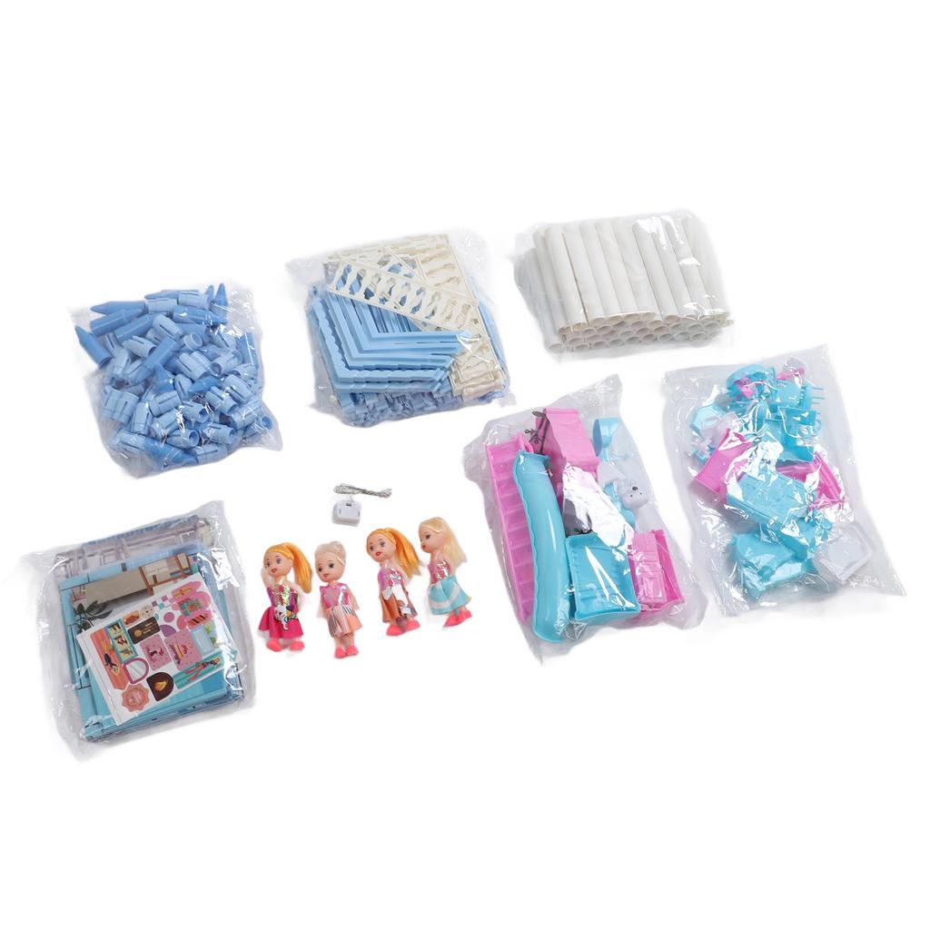 Princess Castle Building Toy Improve Creativity Imagination 4 Floors 14 Rooms Girls Castle DIY Set