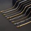 Fashion Stainless Steel Link Chain Simple Necklaces For Women Men Accessories Gold/Silver Color 40+5cm Choker Fit DIY Pendants