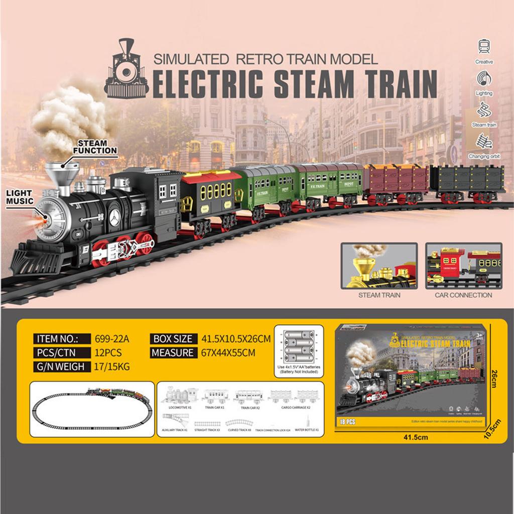 Hot Bee Train Set - Train Toys For Boys  Lights And Sound Toy Train Set For Under Christmas Tree Toddler Model Trains