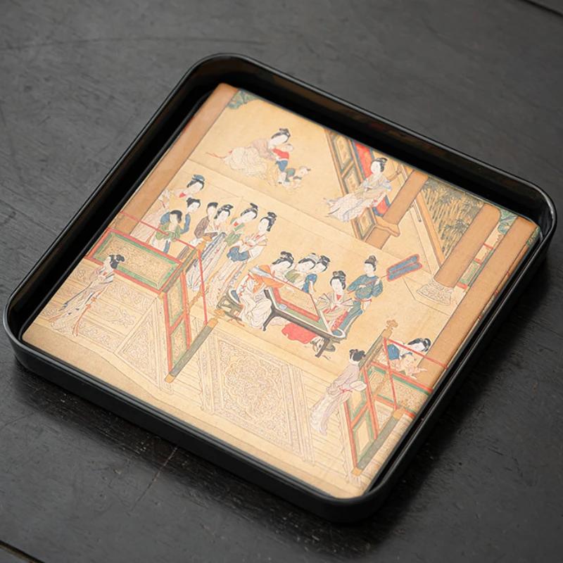 Chinese Creative Tea Tray Retro Water Absorption Serving Coffee Trays Gongfu Kung Fu Teacups Holder Household Teaware Tea Table