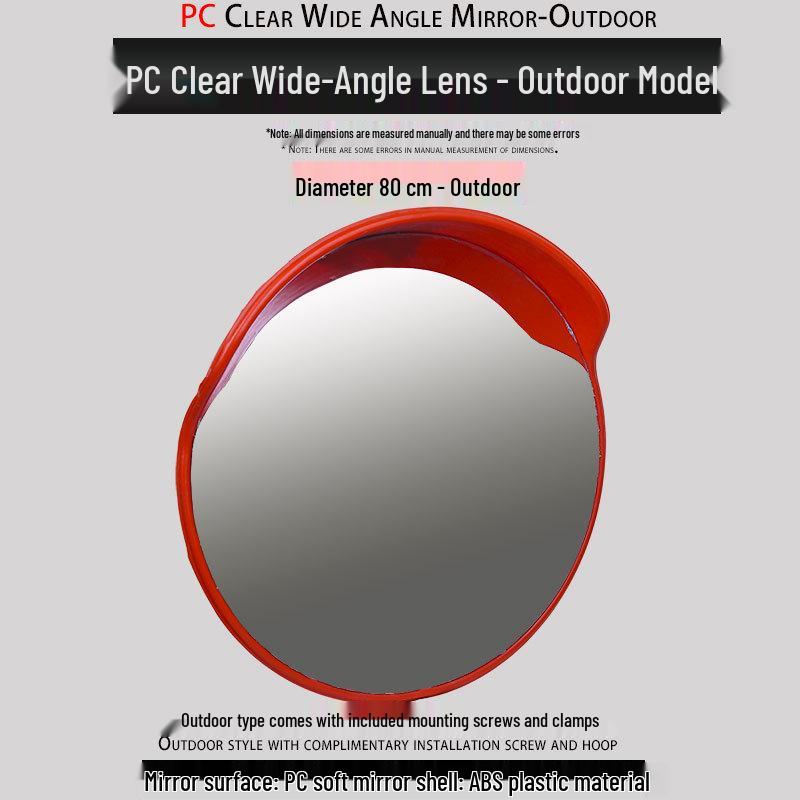 80cm Wide-Angle Outdoor Traffic Convex Mirror for Blind Spots and Corners