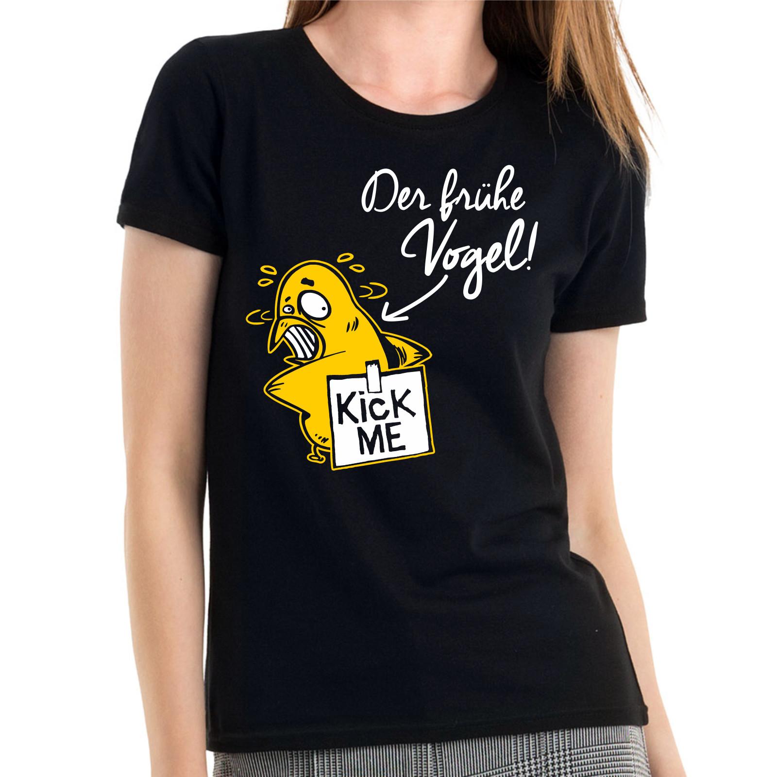 Il Frühe Vogel Kann Me Mal Calcio Me Cartoon Fun Comedy Donna Girlie T-Shirt Mens Womens Tees Top 3XL
