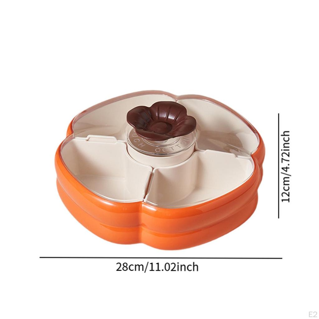 Dělený servírovací tác Organizér na sušené ovoce Talíř s víkem Miska na bonbony Kulatý talíř na svačinu