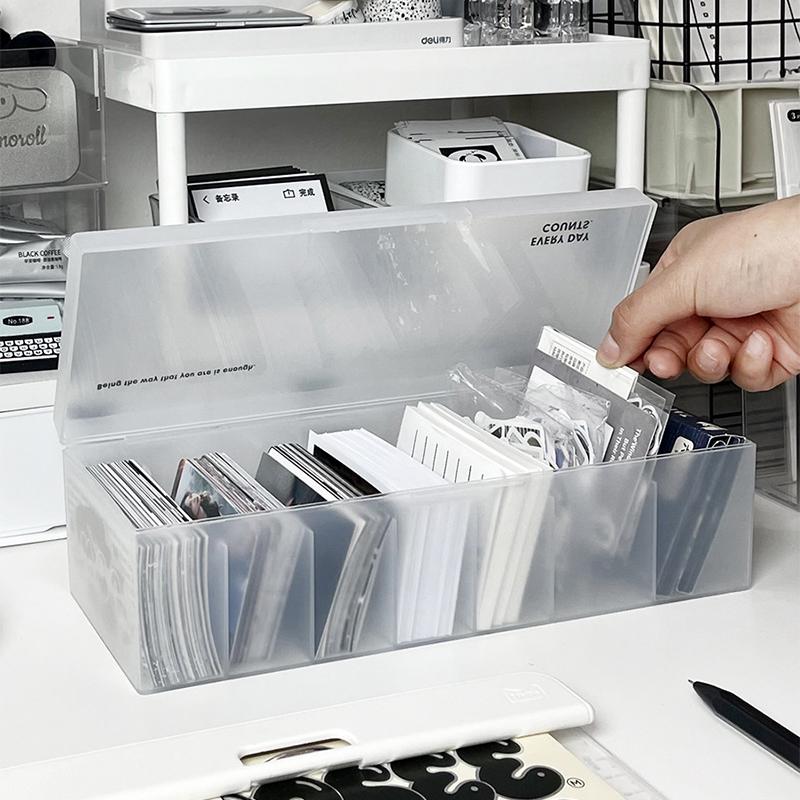 Kpop Foto Kartı Saklama Kutuları Şeffaf Fotoğraf Kartı Paketleme Kovası Masaüstü İdol Resim Kartları Koleksiyon Saklama Düzenleyici